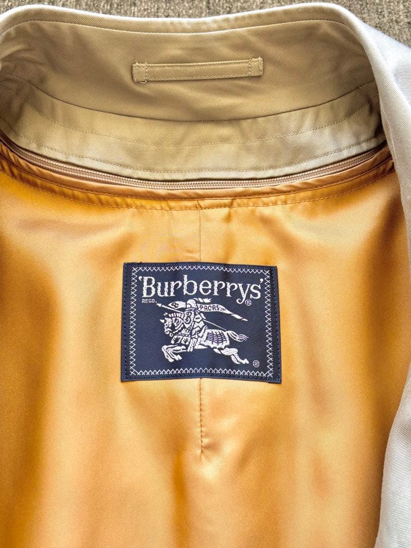極美品Burberrysウールライナー付バーバリー160M-Lステンカラーコート