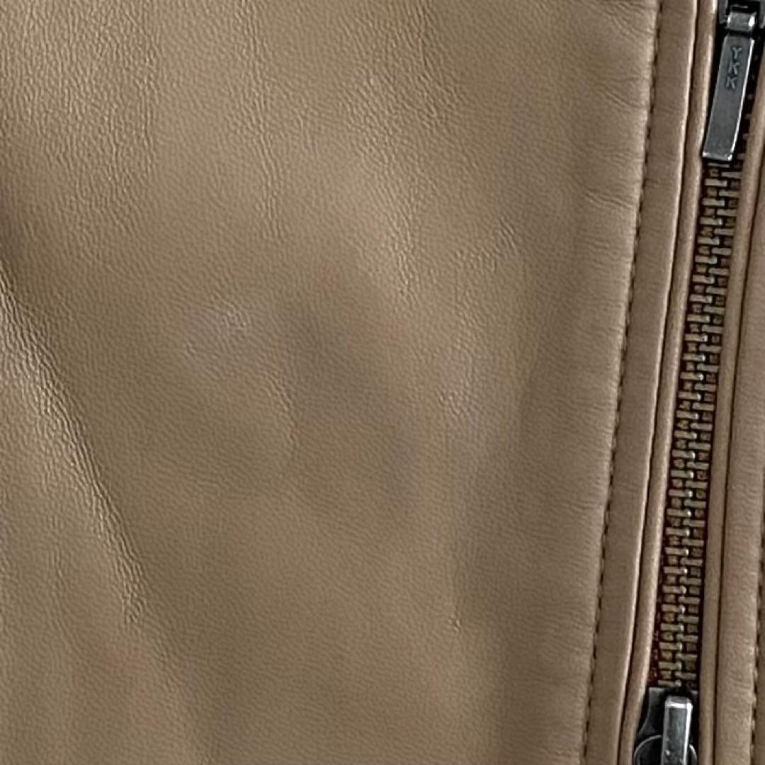 美品 ダーマコレクション 本革ラムレザーノーカラージャケット 大きいサイズ 13