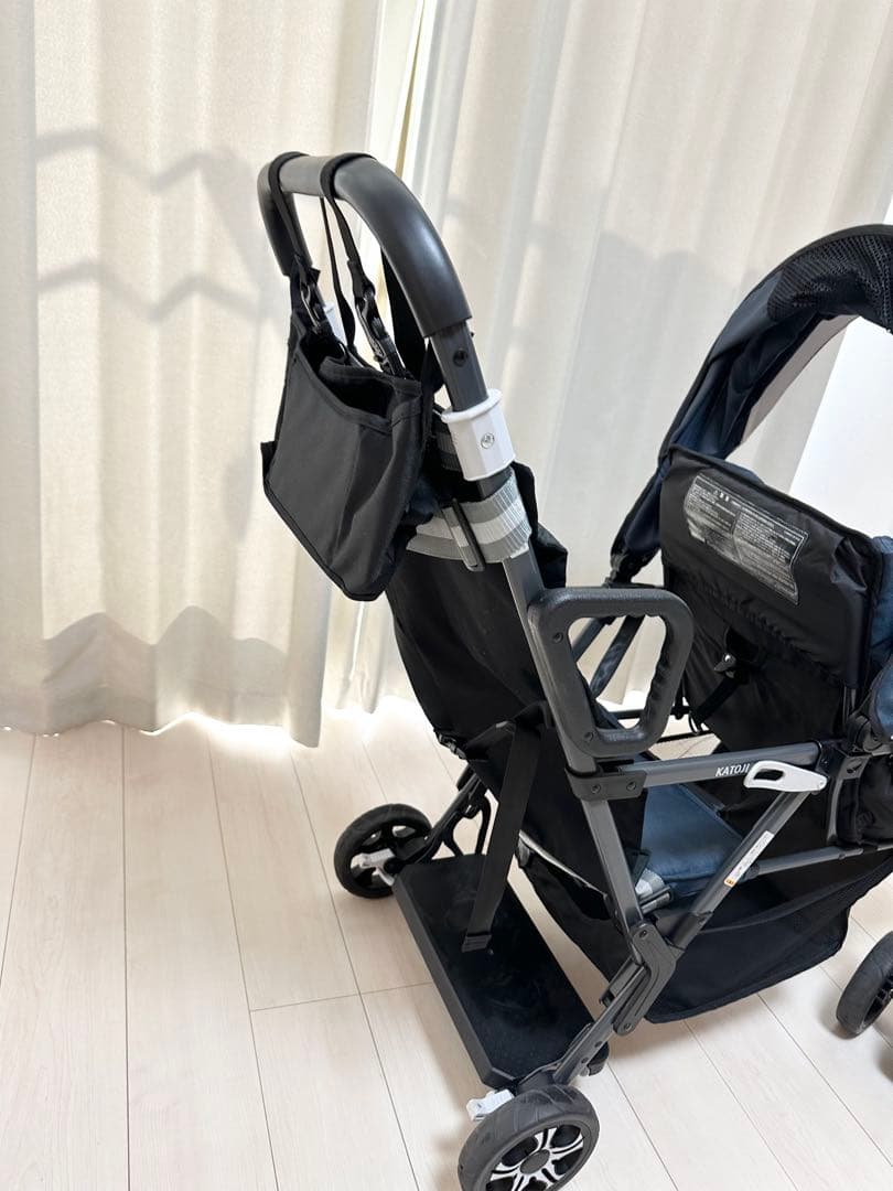 【12/24まで値引き】katoji 2人乗りベビーカー　背もたれシート付