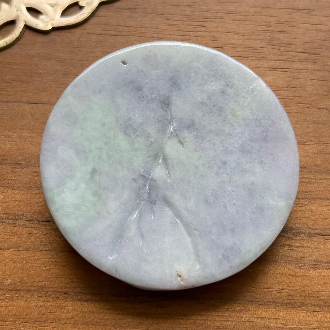 天然石 ラベンダー翡翠 龍彫り 置物55g