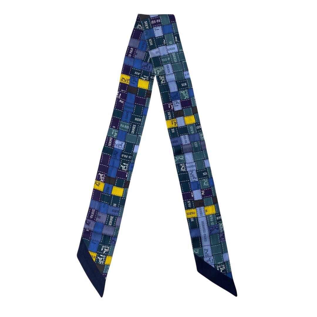 美品 エルメスHERMESツイリー ボルデュックチェック.