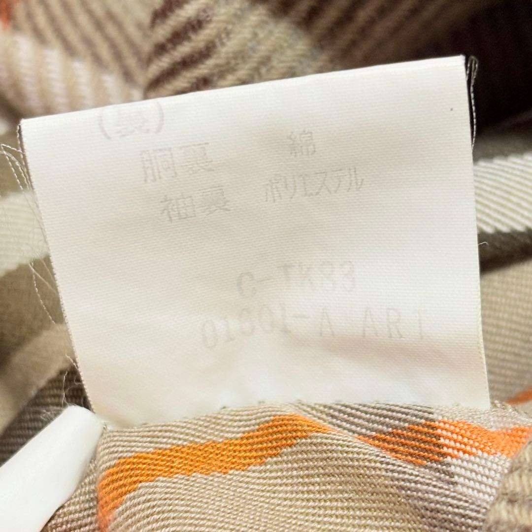 【ベルト付き】バーバリー　ステンカラーコート　ノバチェック　ベージュ　M相当