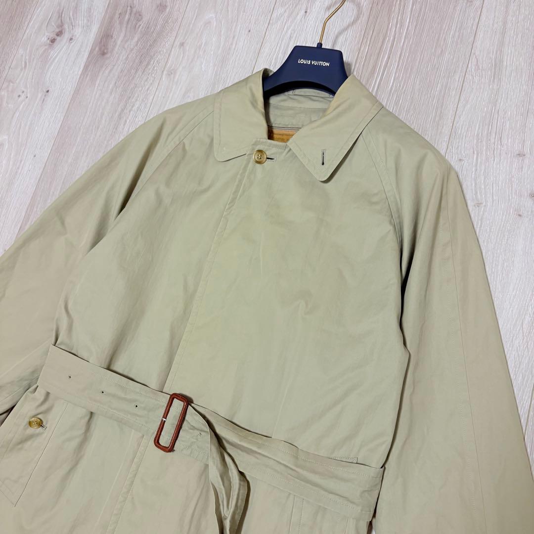 【ベルト付き】バーバリー　ステンカラーコート　ノバチェック　ベージュ　M相当