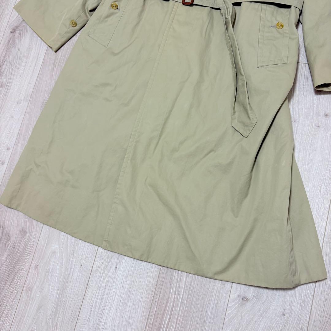 【ベルト付き】バーバリー　ステンカラーコート　ノバチェック　ベージュ　M相当