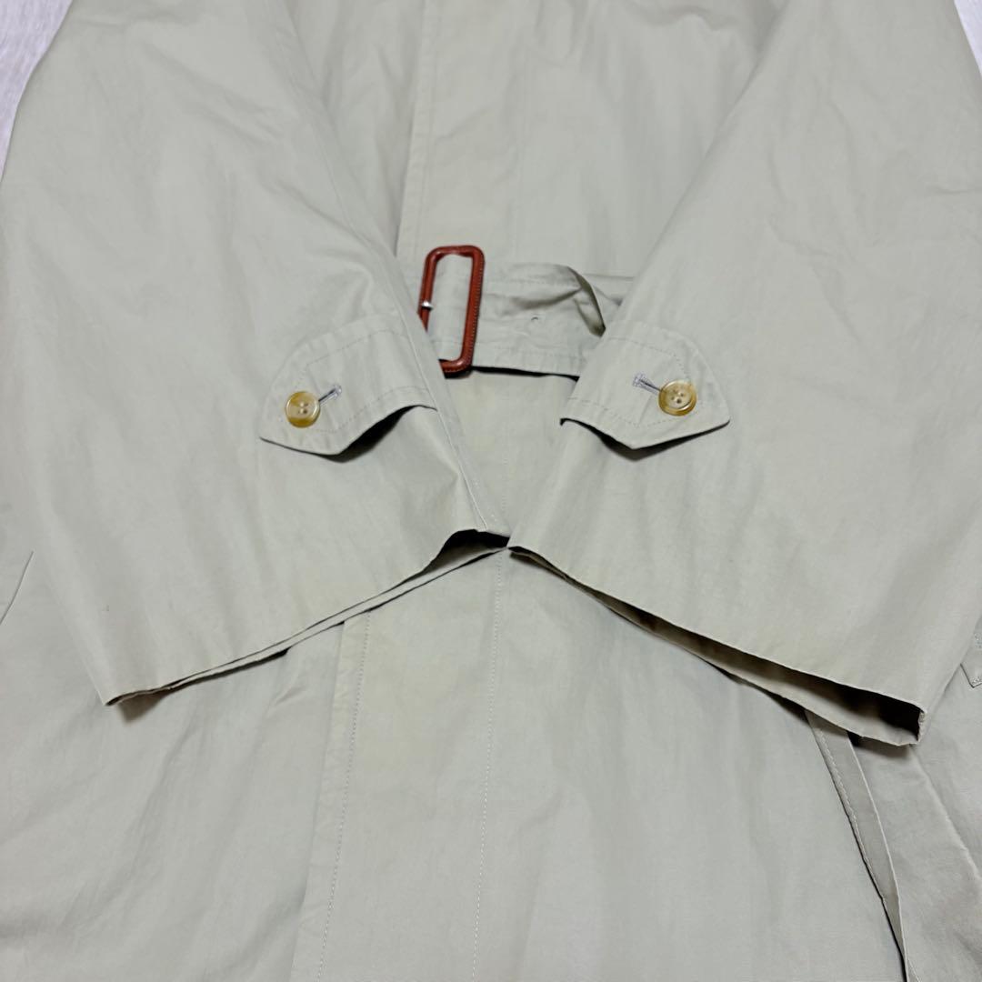 【ベルト付き】バーバリー　ステンカラーコート　ノバチェック　ベージュ　M相当