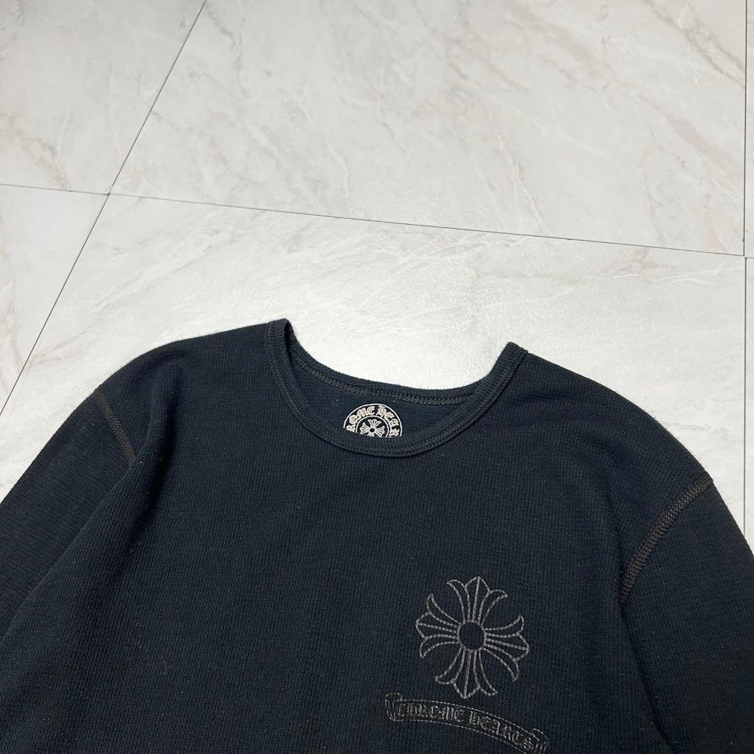 美品 CHROME HEARTS クロムハーツ CHプラス サーマル ロンT 黒