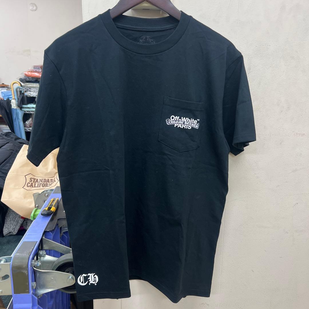 F*F様 ほぼ未使用品希少クロムハーツ✖️オフホワイトコラボテイシャツブラックL