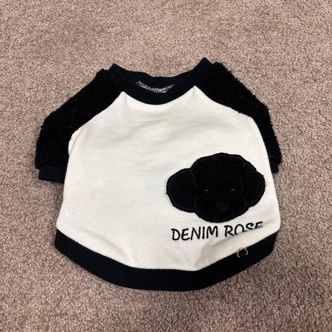 DENIM ROSE 犬服 Lサイズ ホワイト/ブラック