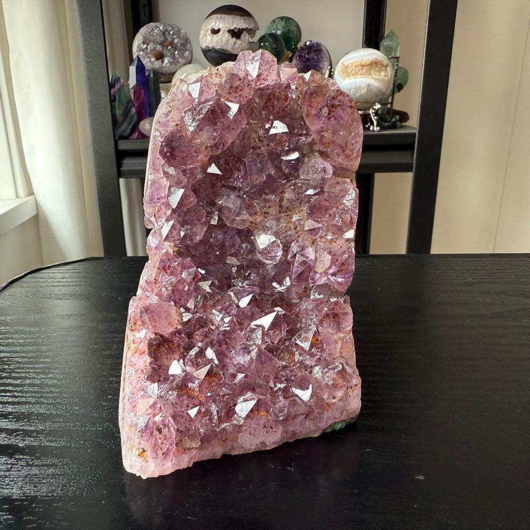 天然石タイチンルチルクォーツ共生アメジストの原石　置物　鉱物NO.010404