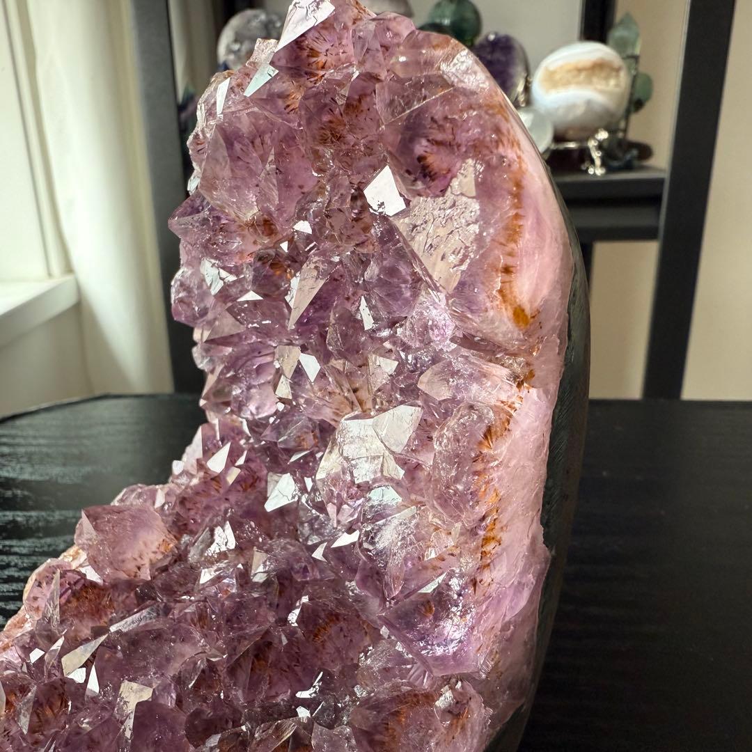 天然石タイチンルチルクォーツ共生アメジストの原石　置物　鉱物NO.010404
