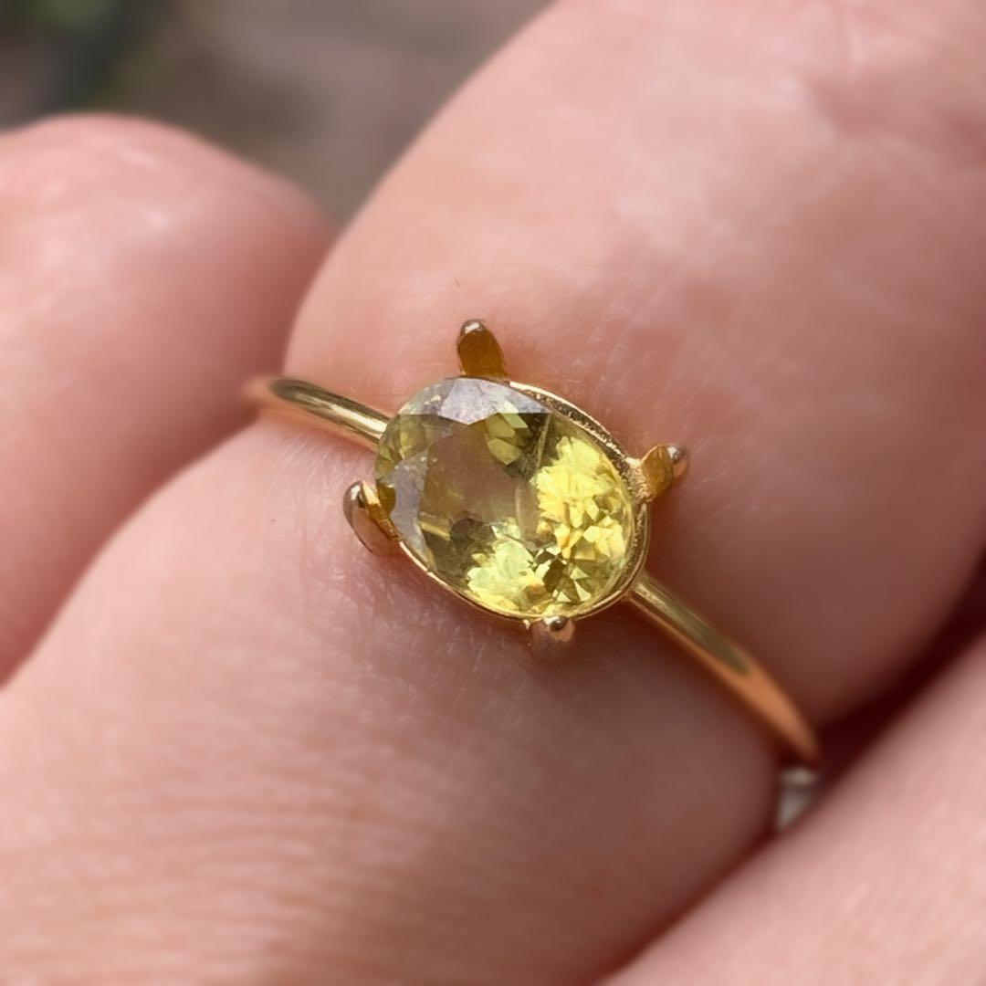 Silver925 18kgp カラーチェンジ スフェーン リング