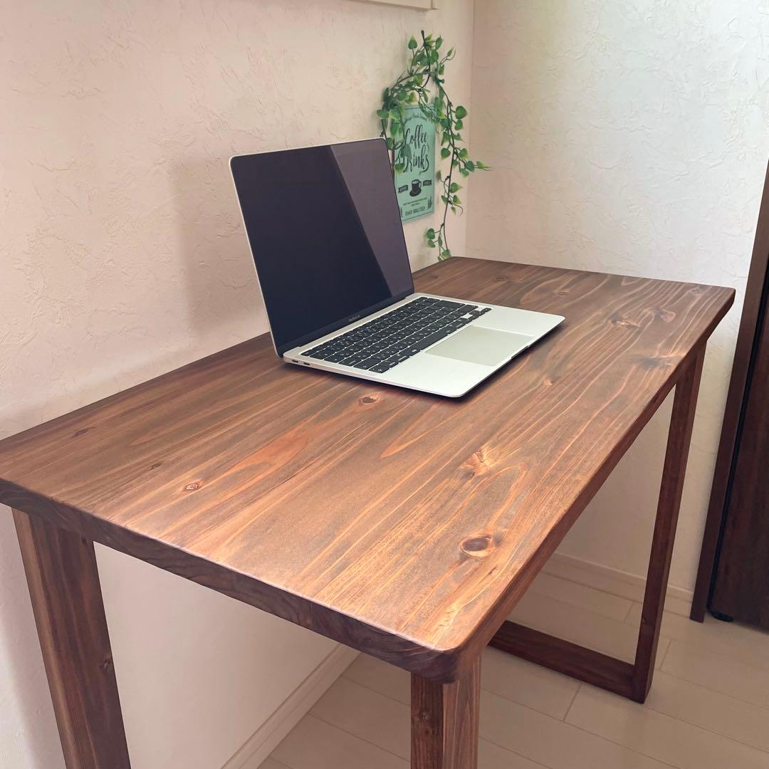 天然木 無垢テーブル 90×45cm パソコンデスク 机 作業テーブル 勉強机