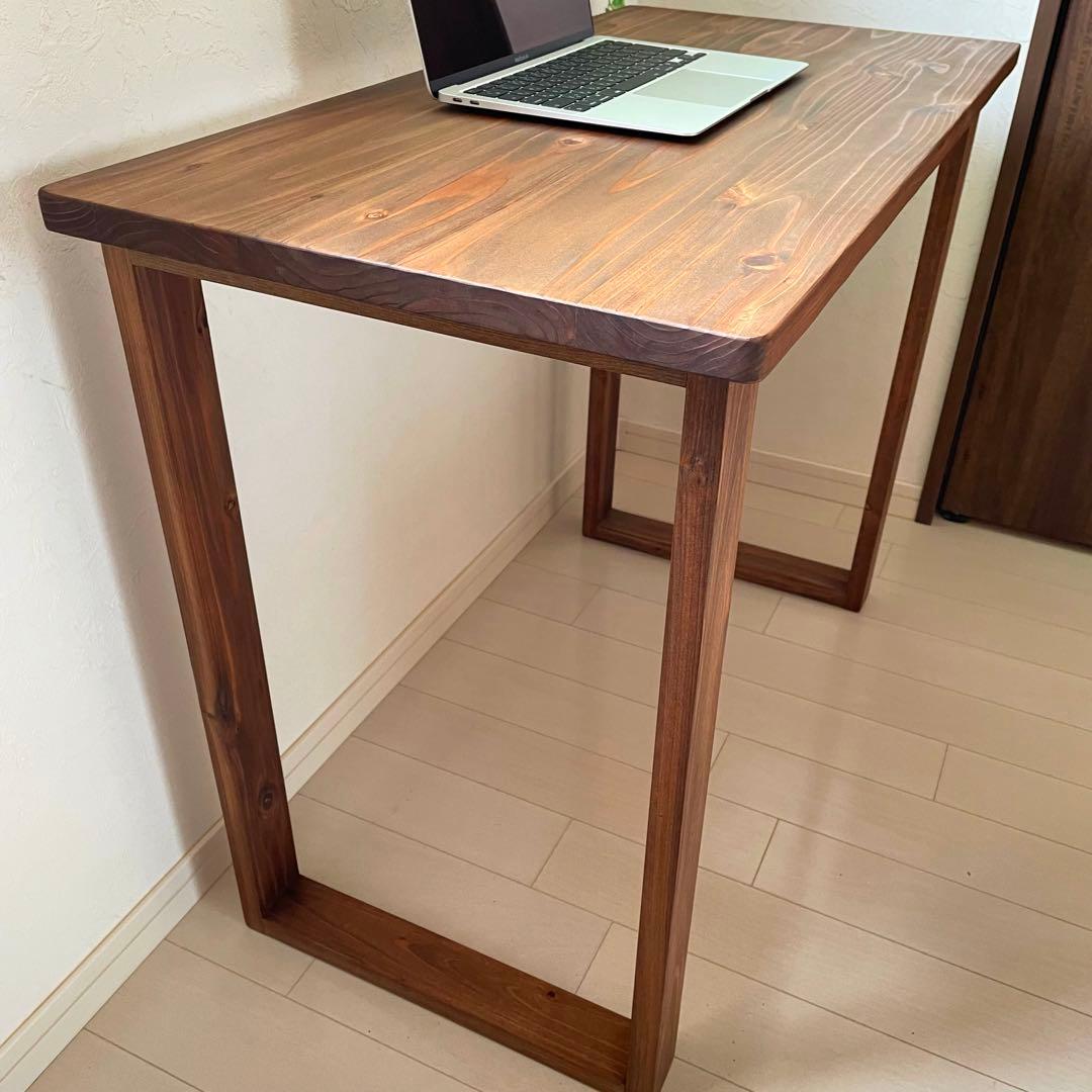 天然木 無垢テーブル 90×45cm パソコンデスク 机 作業テーブル 勉強机