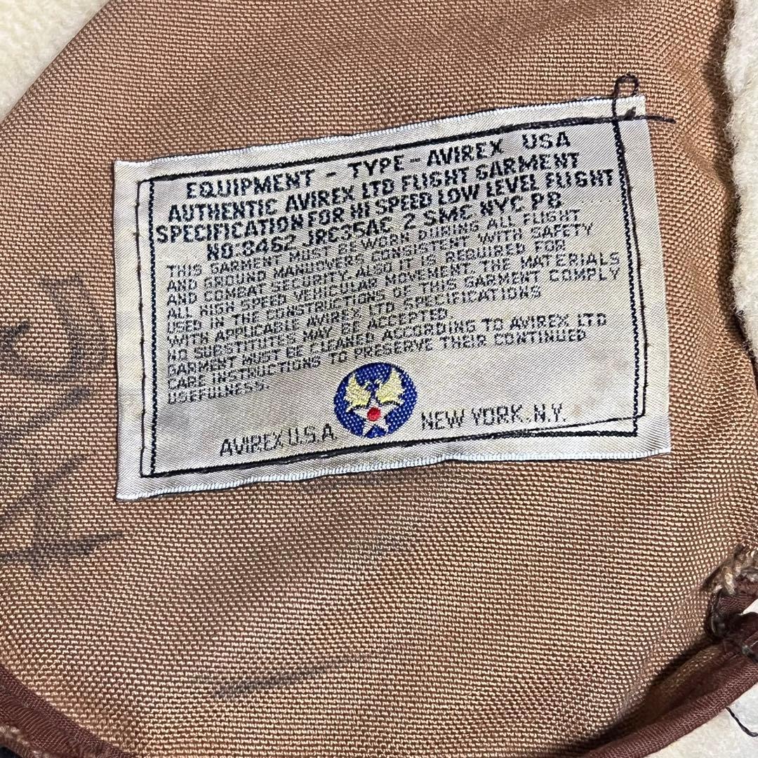 【希少】アヴィレックス　B3　フーディーフライトジャケット　レザー　ボア　40