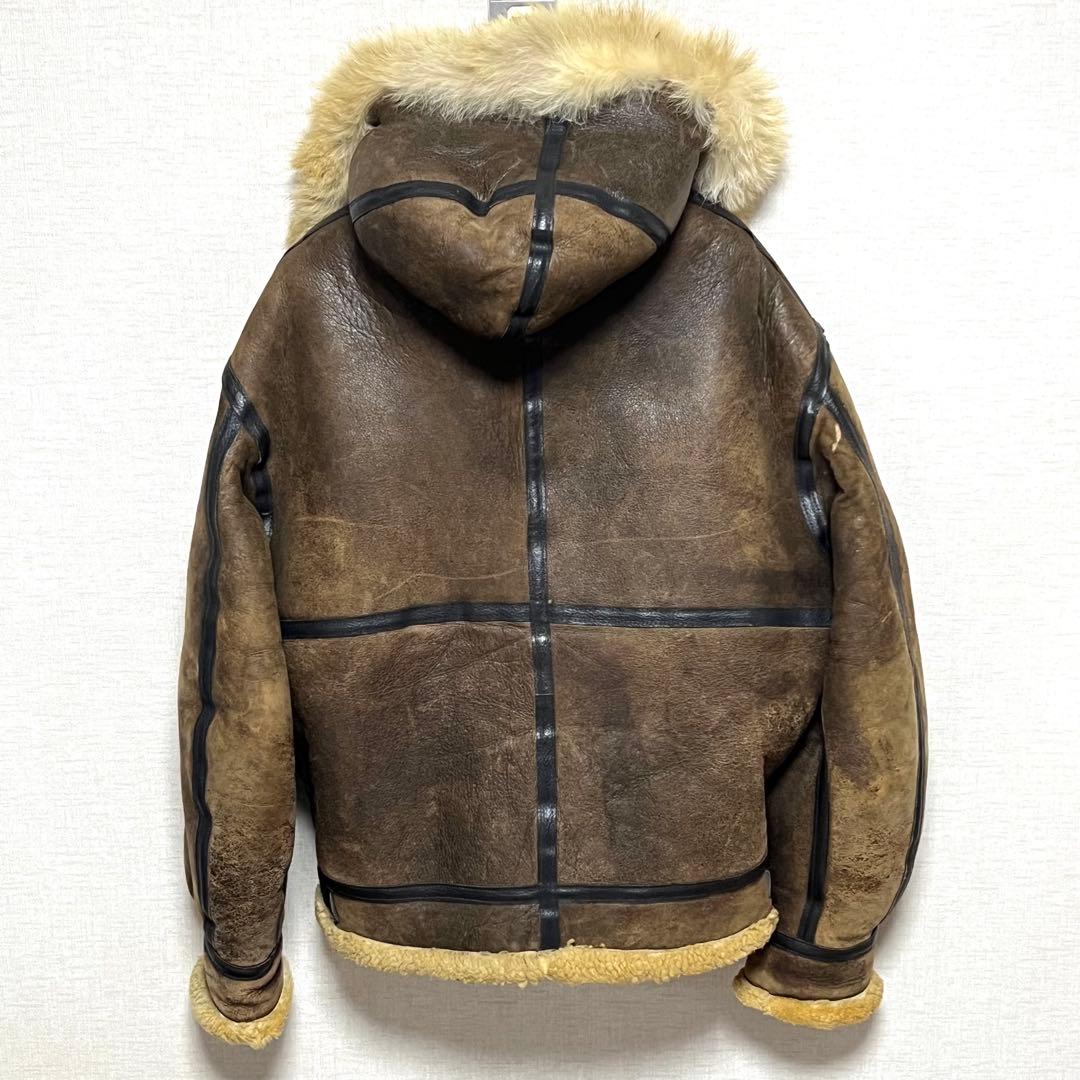 【希少】アヴィレックス　B3　フーディーフライトジャケット　レザー　ボア　40