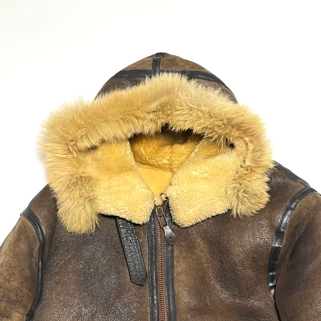 【希少】アヴィレックス　B3　フーディーフライトジャケット　レザー　ボア　40