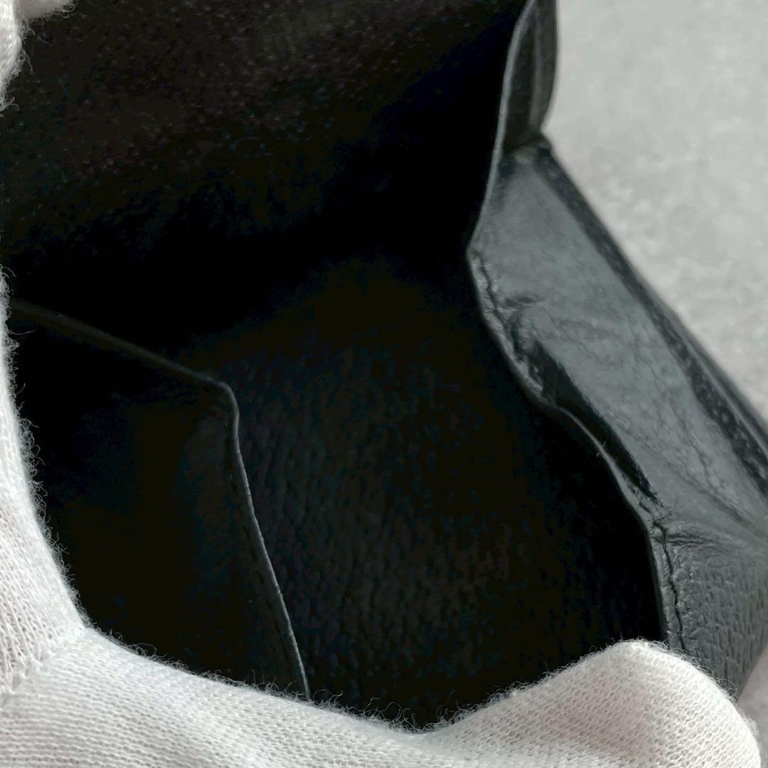 GUCCI 二つ折り財布 GGマーモント グッチ 小銭入れ レザー ブラック 黒