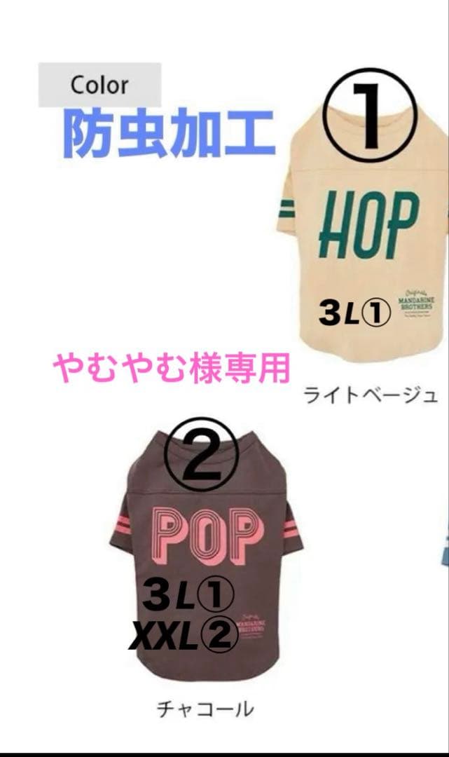 やむやむライトベージュ３L①、チャコール３L①XXL②