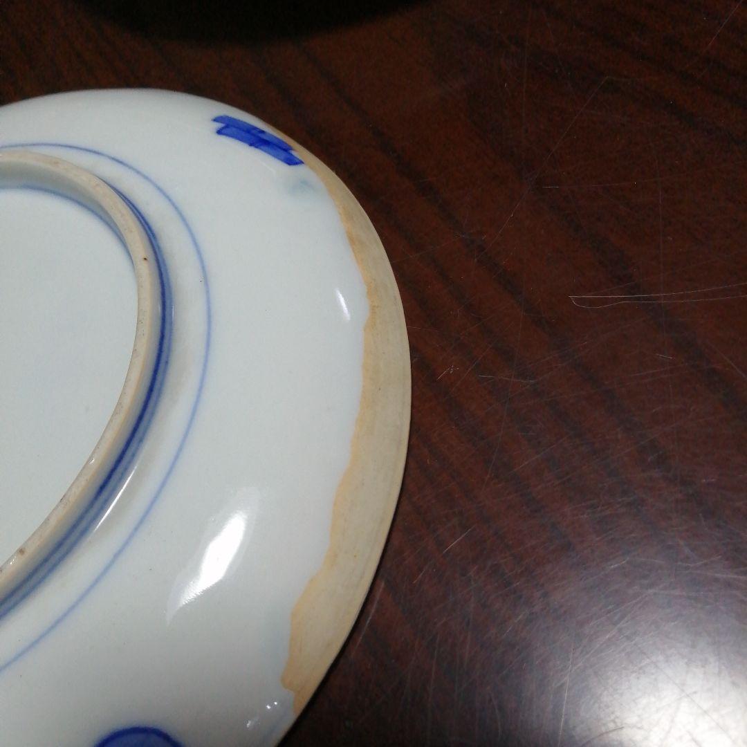 九谷焼　染付中皿　11枚　18.6cm　明治〜大正期