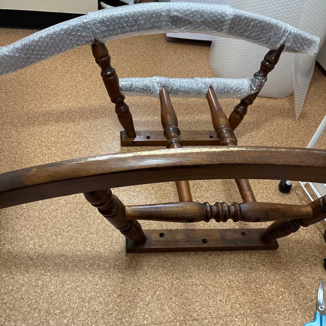 【タイムセール】19900→19000円 ロッキングチェア 椅子　肘掛け付 彫刻