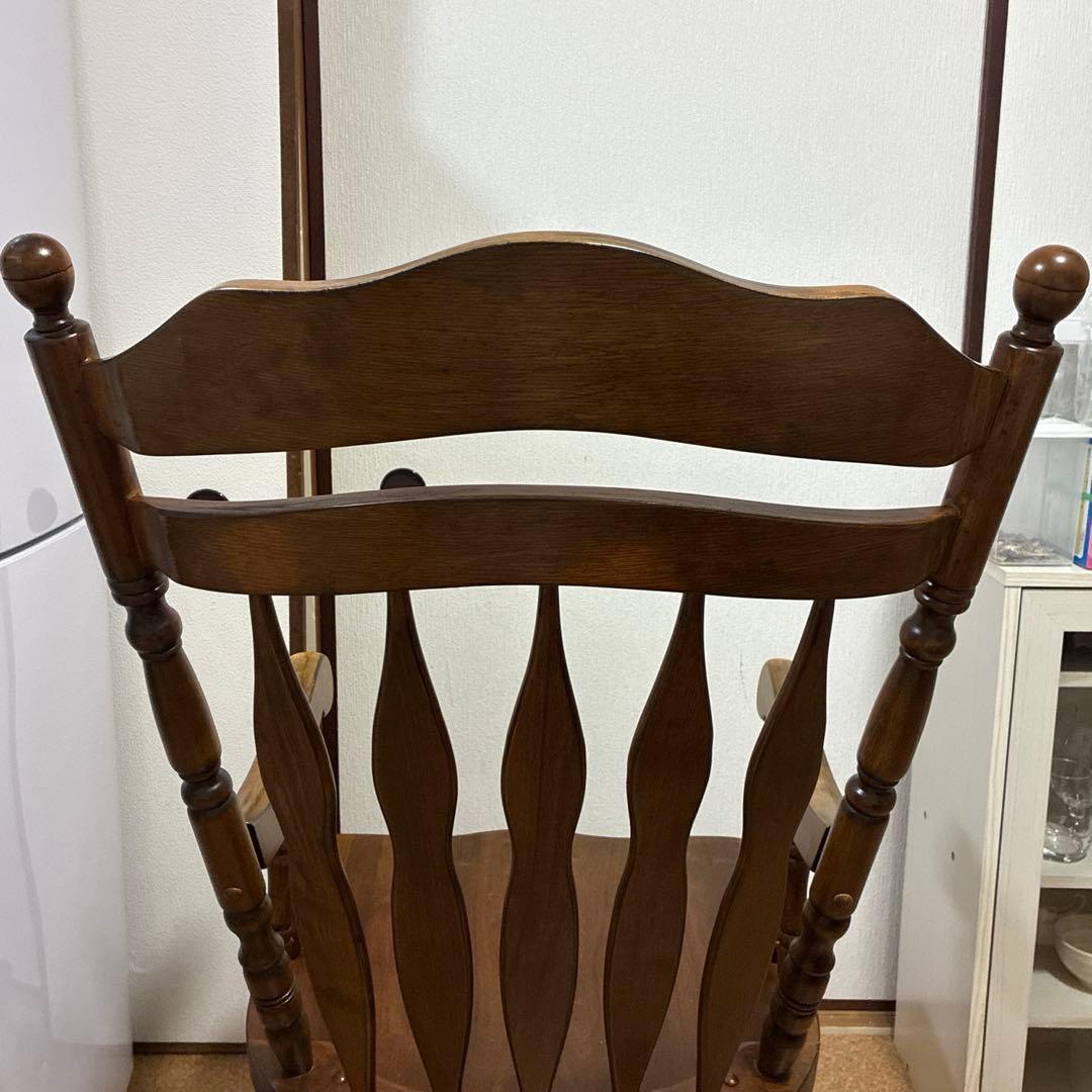 【タイムセール】19900→19000円 ロッキングチェア 椅子　肘掛け付 彫刻