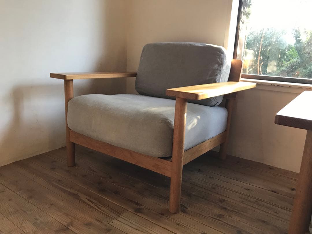 IDEEイデーDIMACHEディモンシュ一人掛けソファー①替えカバー付きピンク