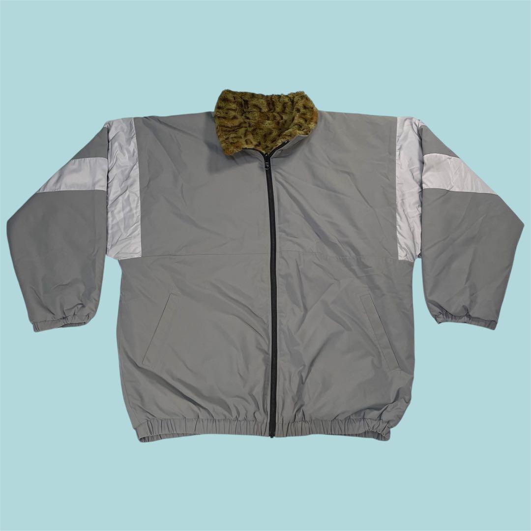 美品 Quolt リバーシブル ファー ジャケット レオパード ナイロン ライン