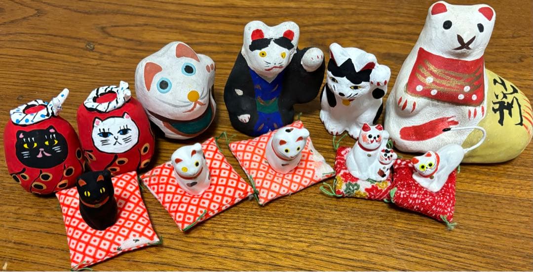 郷土玩具　招き猫　まねきねこ　まとめ売り11点