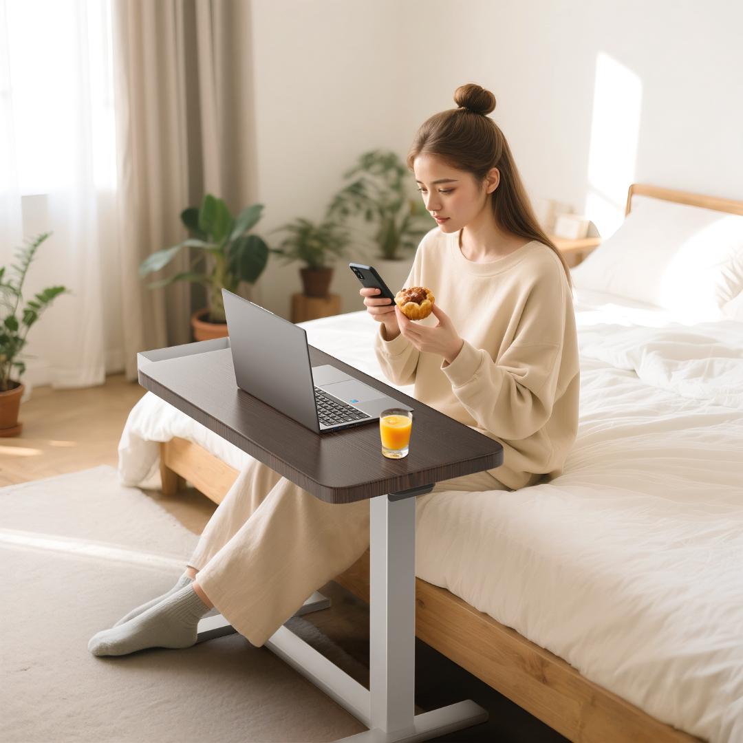 【新品】昇降式ベッドPCテーブル 介護用 高さ調整可能
