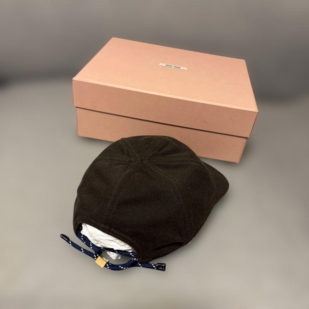 miu miu ブラウン デニムキャップ