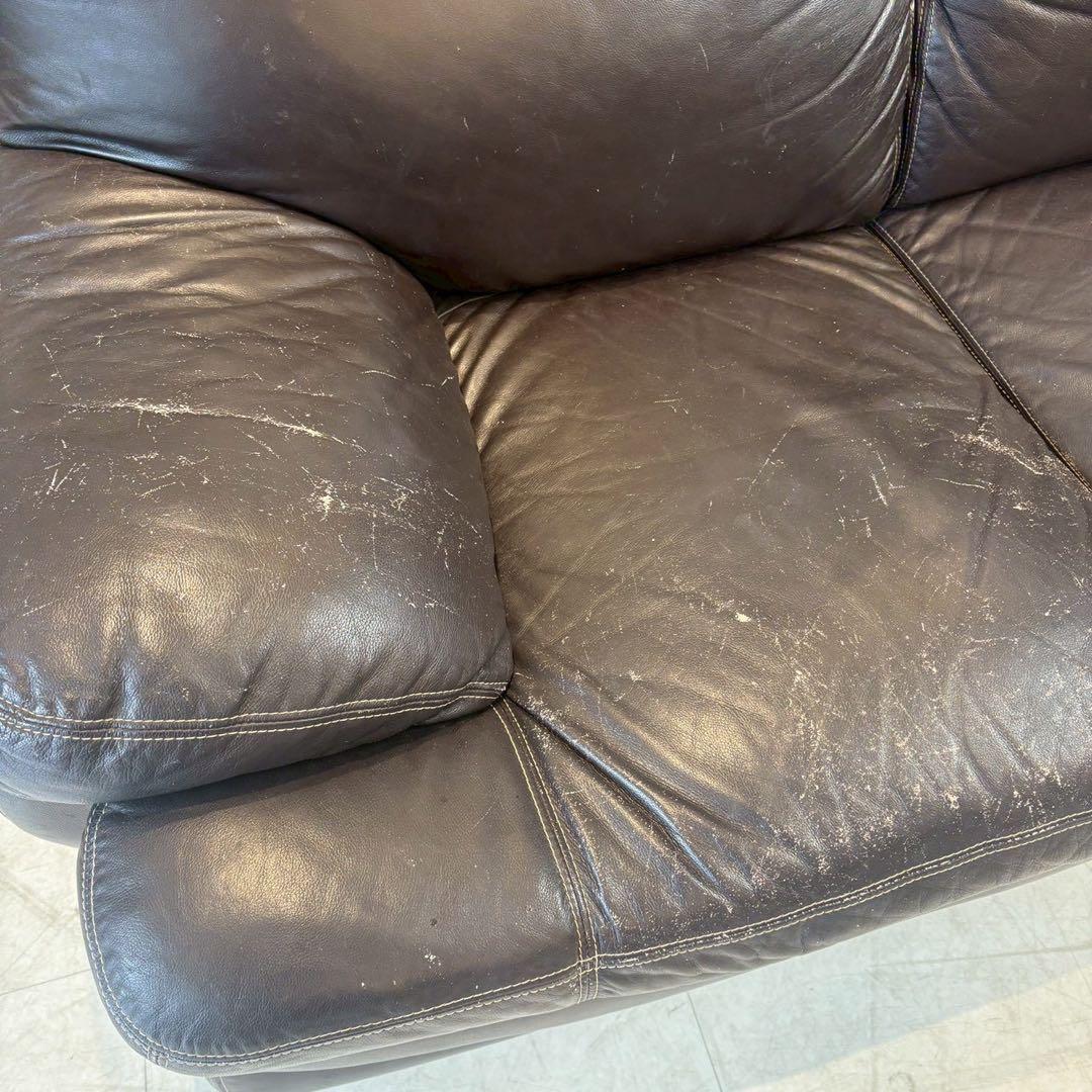 2人がけ　ワイドレザーソファ　アメリカン