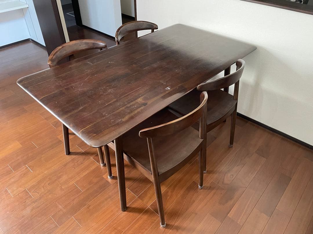 ダークブラウン 木製ダイニングチェア☆2☆送料込