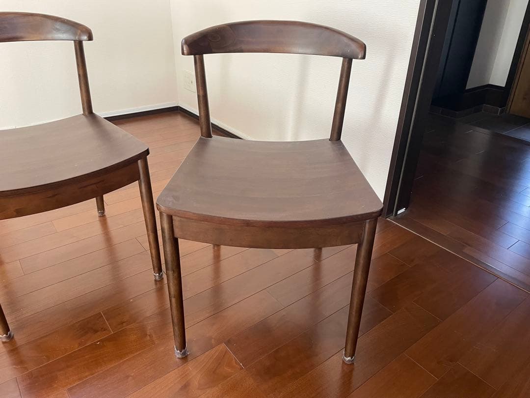 ダークブラウン 木製ダイニングチェア☆2☆送料込