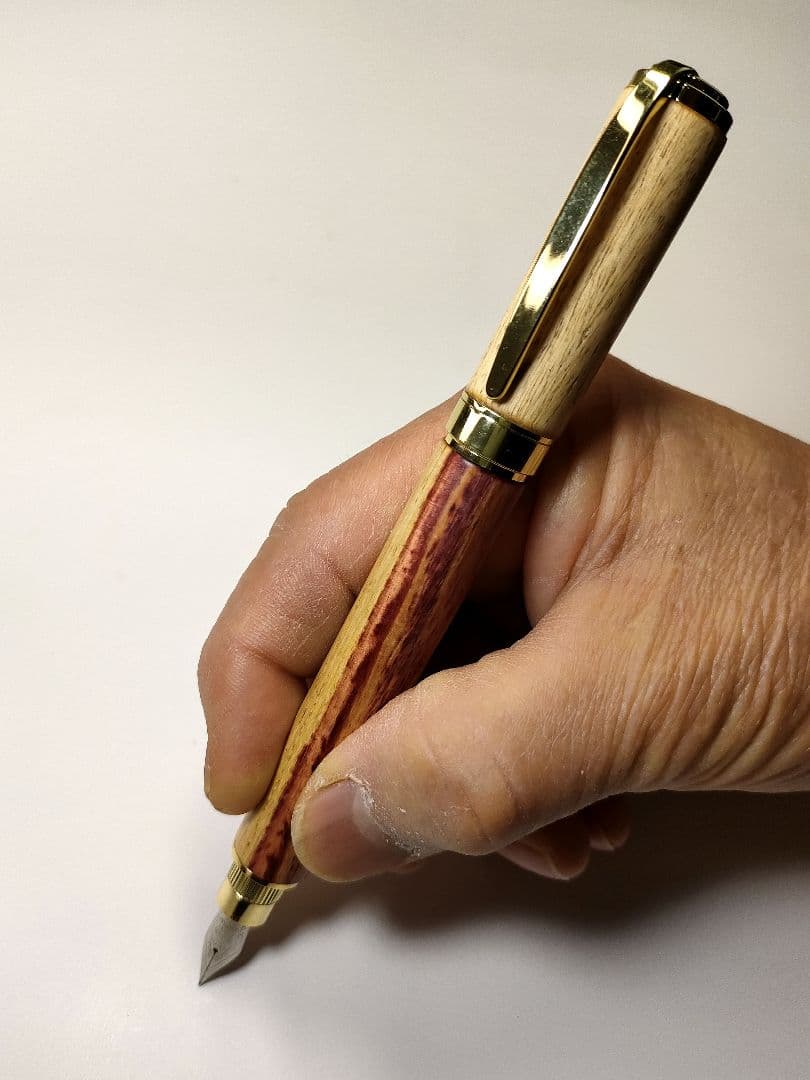 【チューリップウッド（紅白）】グラデュエイト万年筆