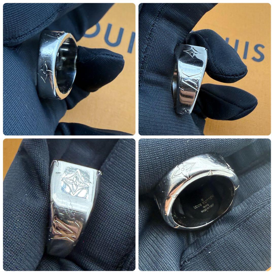 極美品　ルイヴィトン　シグネット　リング　シルバー　Lサイズ