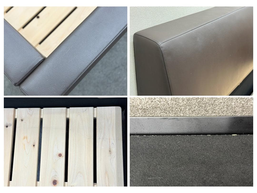 TIME & STYLE■ベッドフレーム　キングサイズ　ハイクラスモダン　レザー