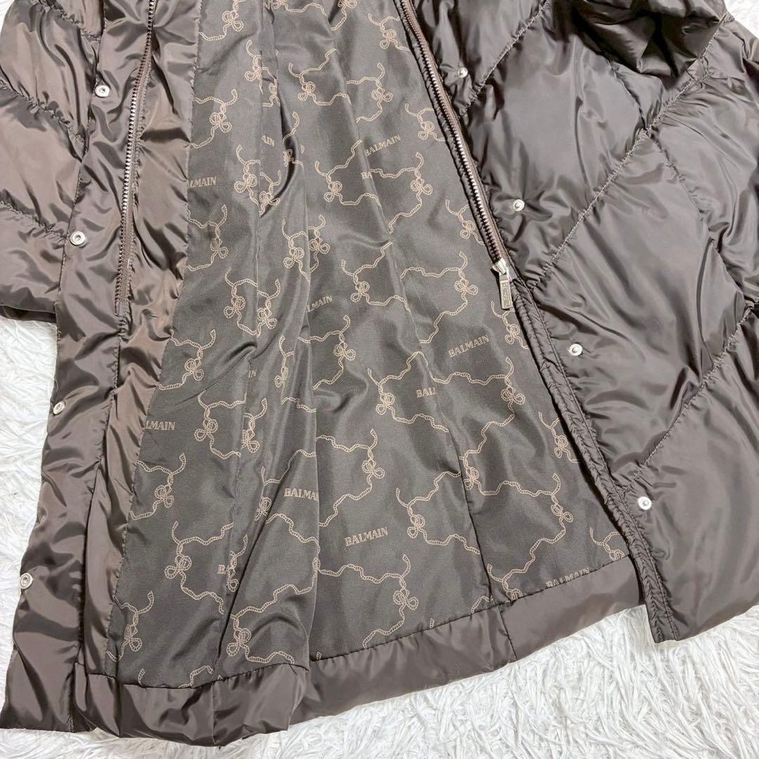 ちいBALMAIN ダウンコート ジャケット ブルーフォックスファー 美品