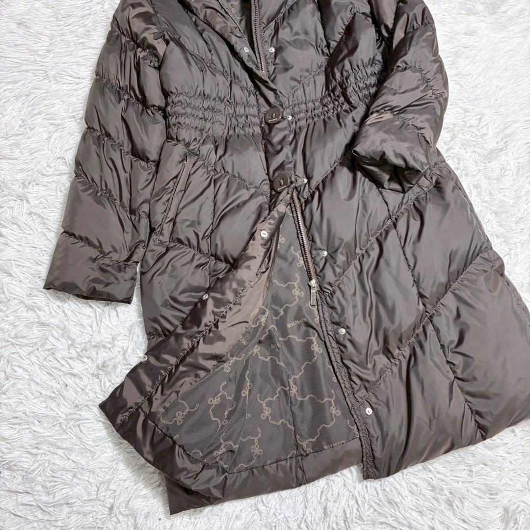 ちいBALMAIN ダウンコート ジャケット ブルーフォックスファー 美品