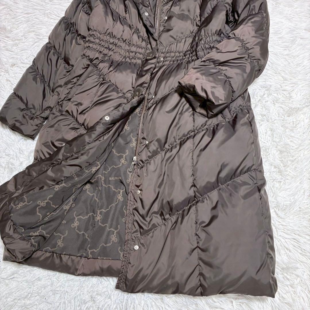 ちいBALMAIN ダウンコート ジャケット ブルーフォックスファー 美品