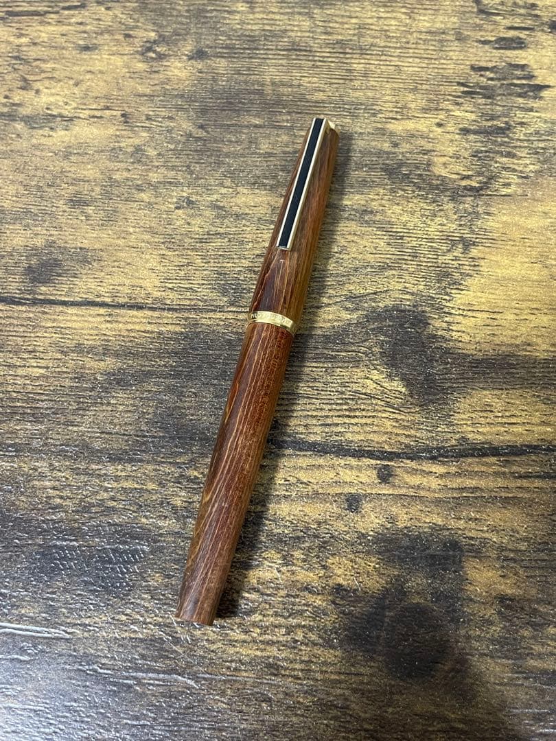 美品　1971年製　初代カスタム　高級天然　イタヤカエデ 大型18金　F 万年筆