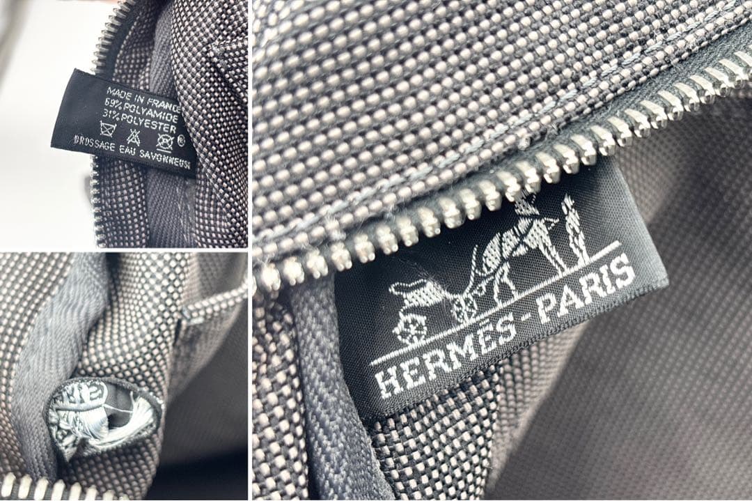 エルメス エールライン MM トートバッグ グレー系 鞄 カバン カデナ