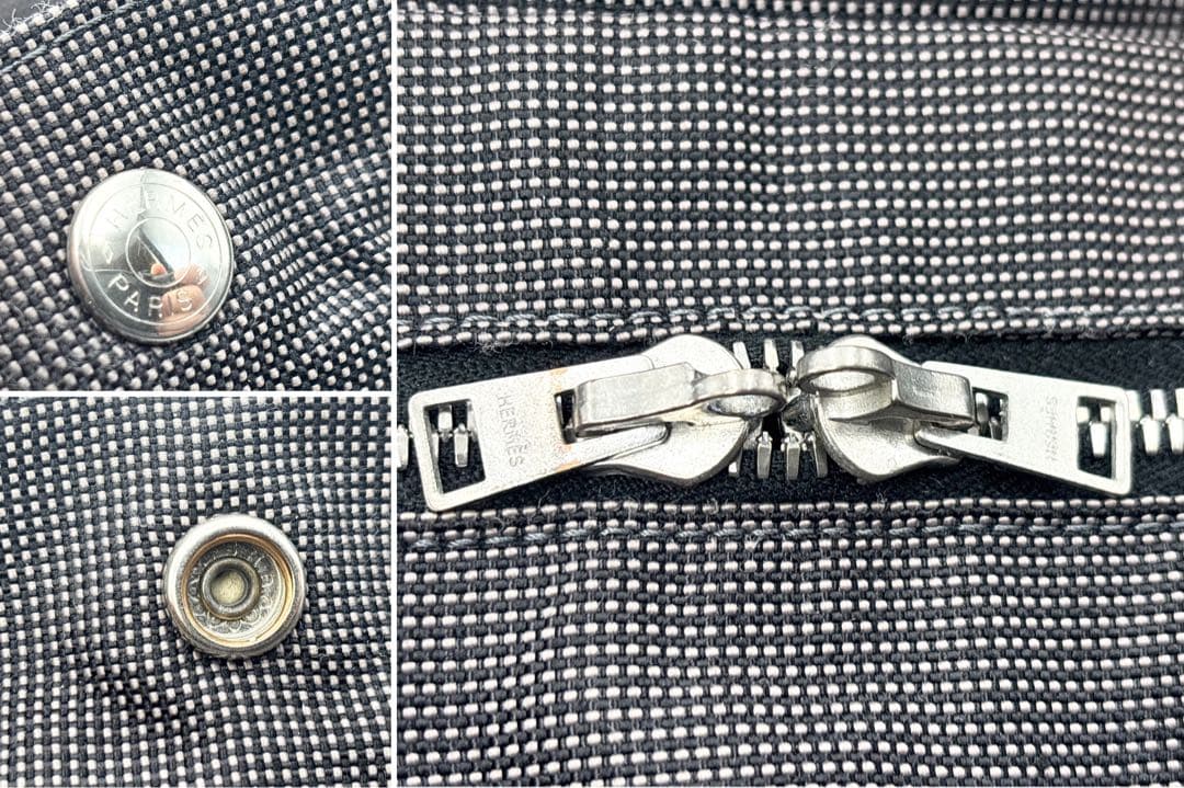 エルメス エールライン MM トートバッグ グレー系 鞄 カバン カデナ