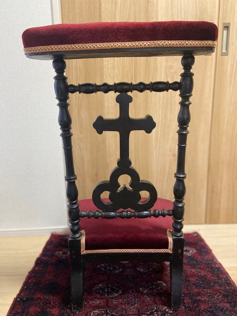 フランスアンティーク チャーチチェア お祈り椅子 祈祷 教会 キリスト 礼拝