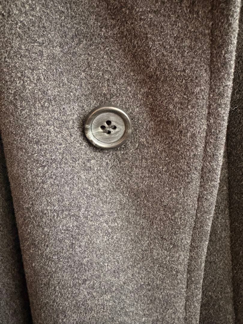 カシミヤ混 ブルックスブラザーズ ステンカラーコート チャコールグレー XL