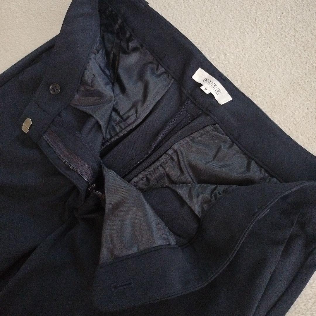 プラステノーカラージャケットパンツセットアッネイビーMサイズセレモニービジネス