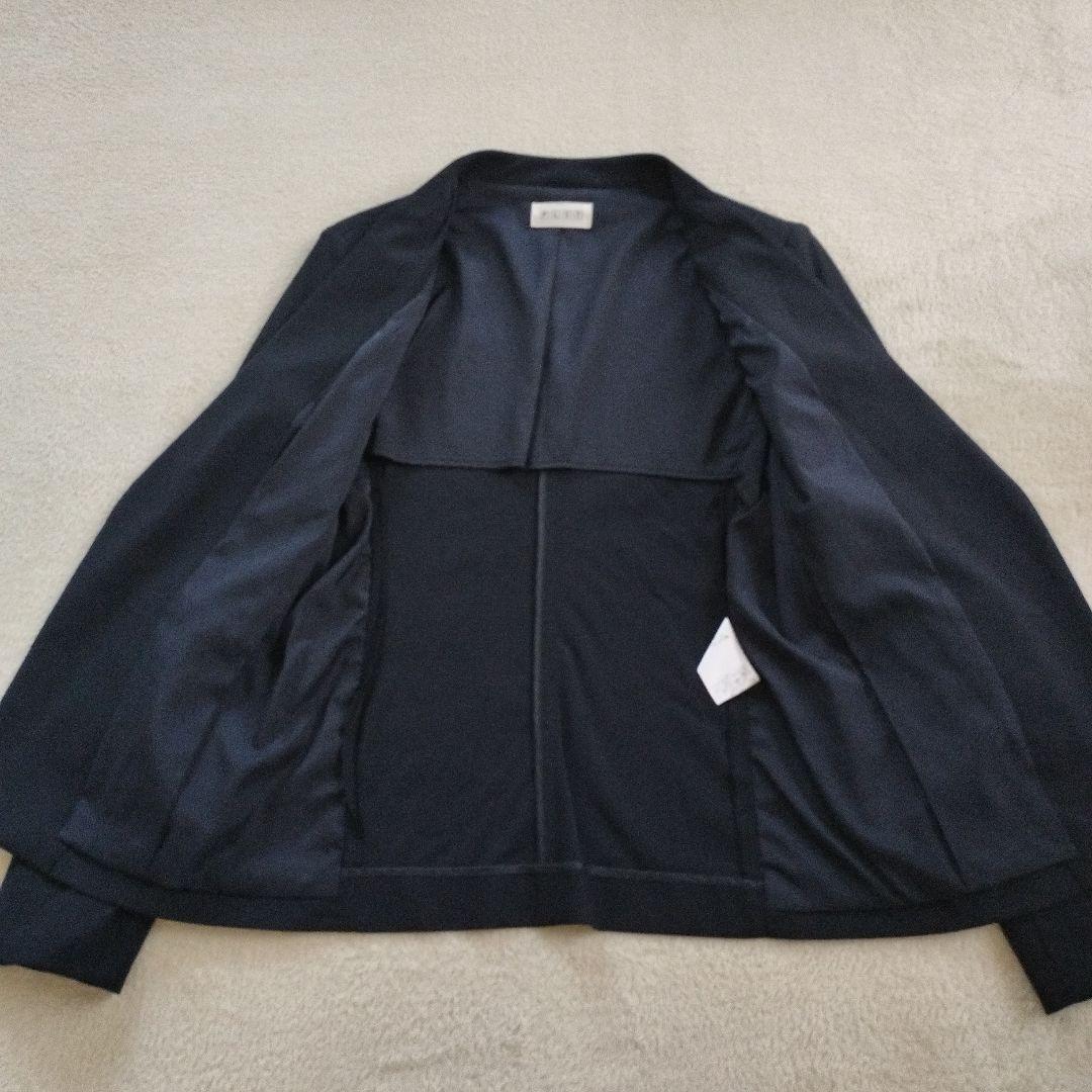 プラステノーカラージャケットパンツセットアッネイビーMサイズセレモニービジネス