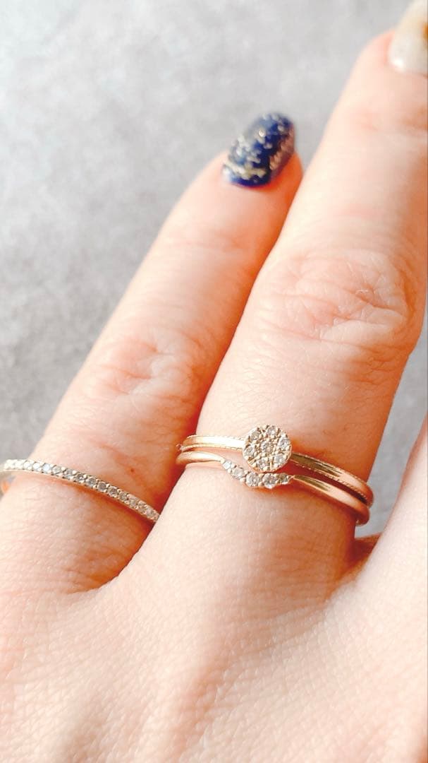 ageteアガット 9号 7粒 0.03 ダイヤモンド K10 ゴールド リング