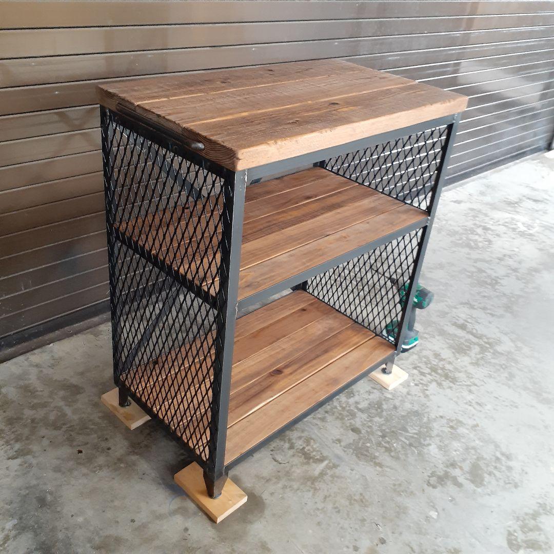 アイアン　シェルフ　ラック　インダストリアル　ハンドメイド　シューズラック　男前