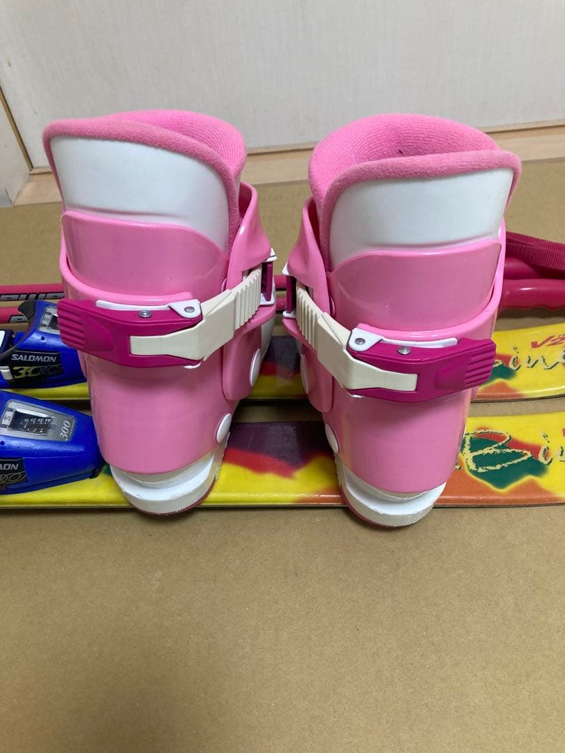 サロモン　キッズ用　スキー板100cm ブーツ19cm ストック80cm セット