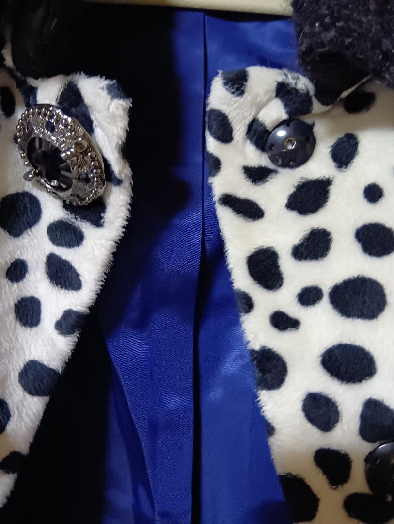 伊太利屋　黒白模様ロングコート